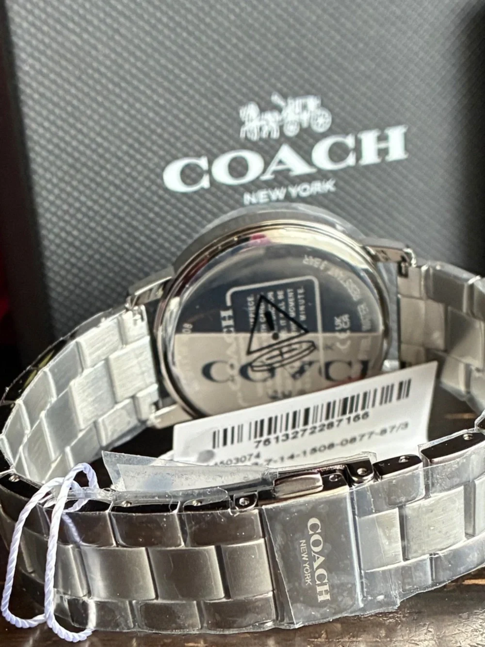 Coach Silver-Tone Linked Bracelet Watch Band